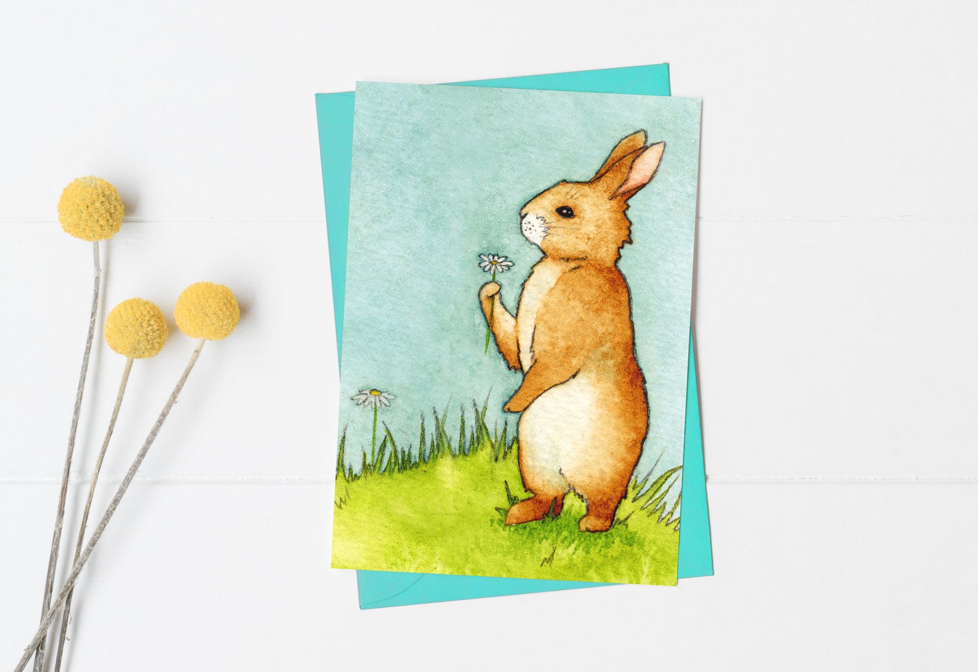 Daisy Bunny Greeting Card