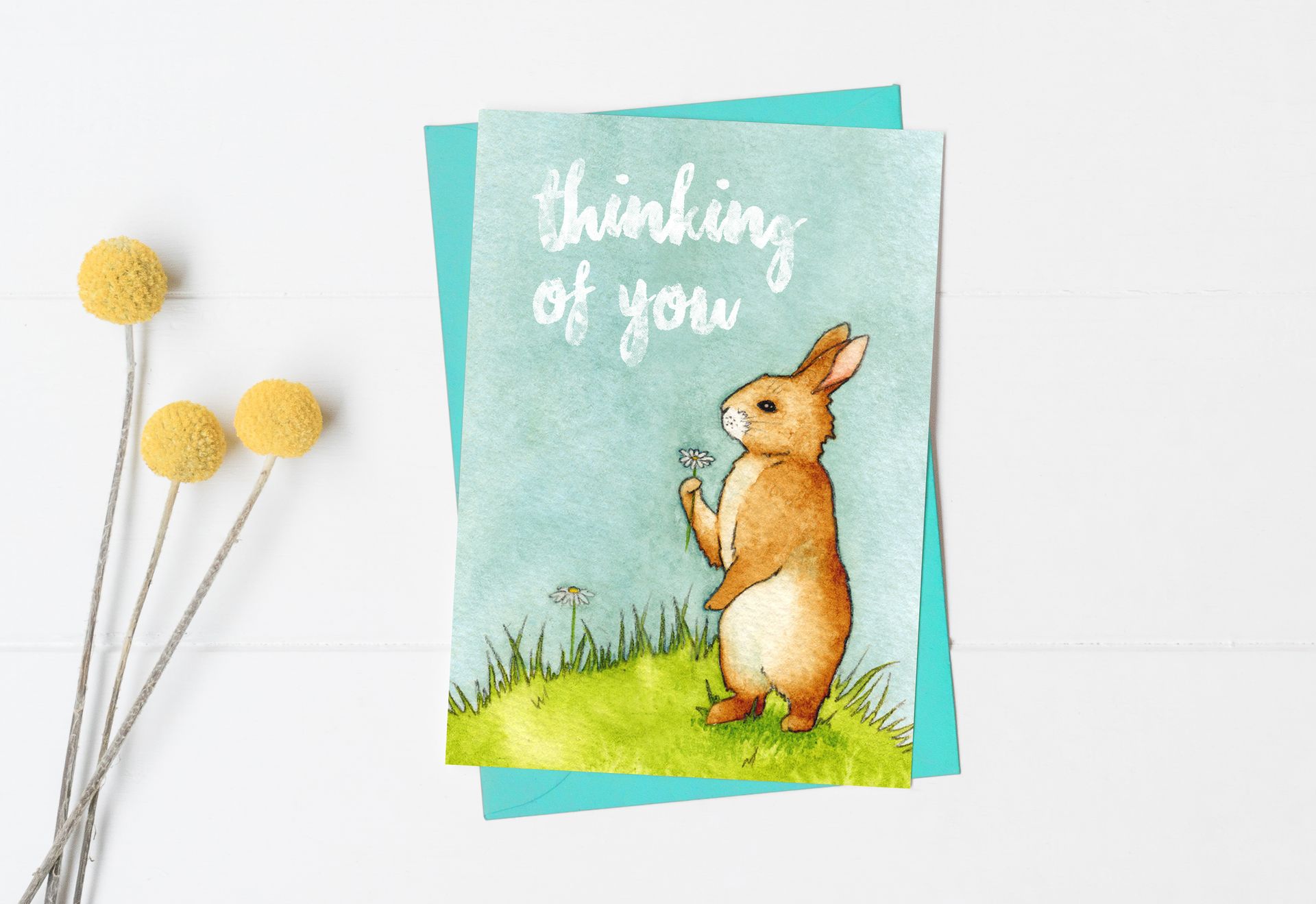 Thinking of You Bunny Greeting Card