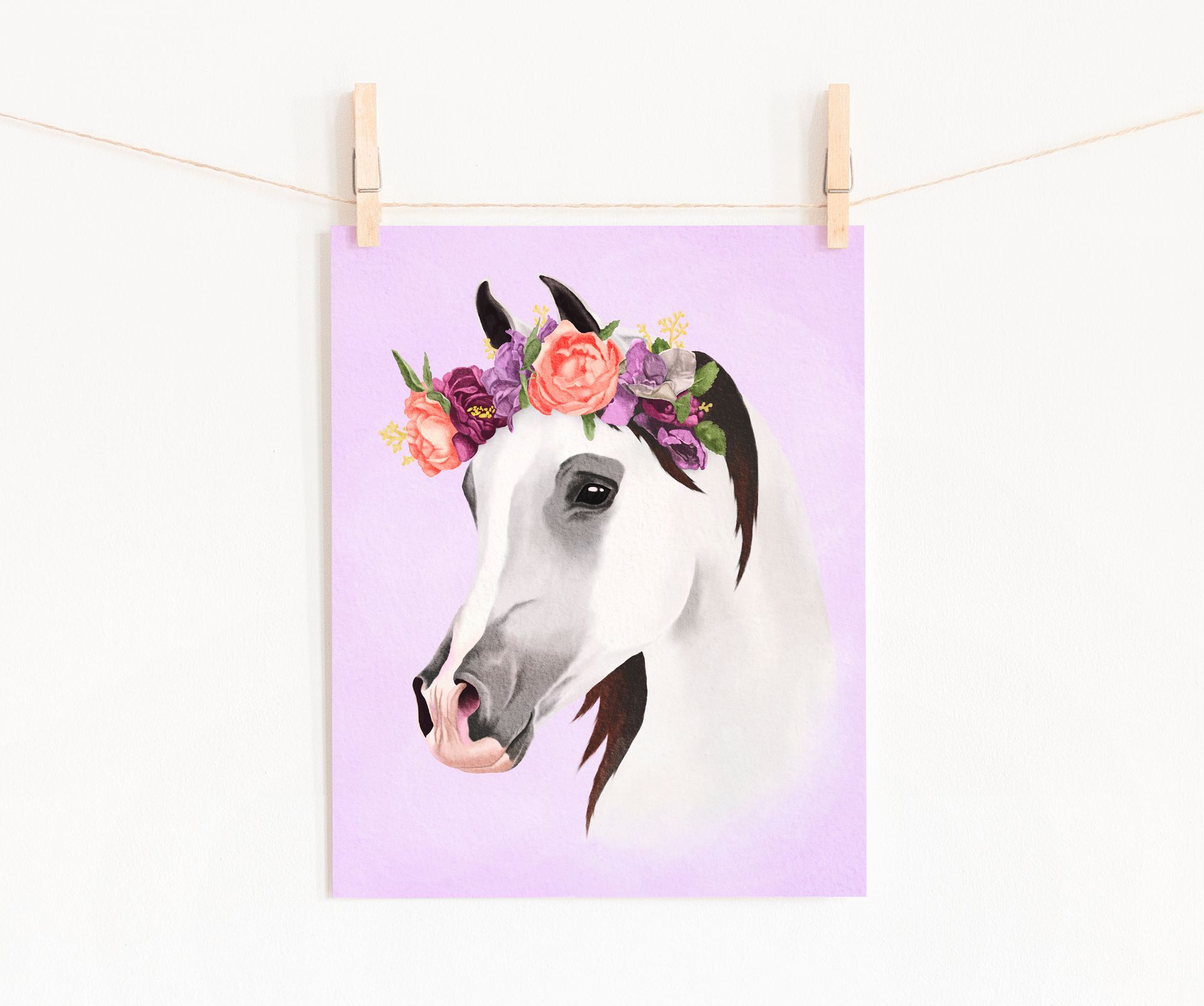 Flower Crown Horse Fine Art Print