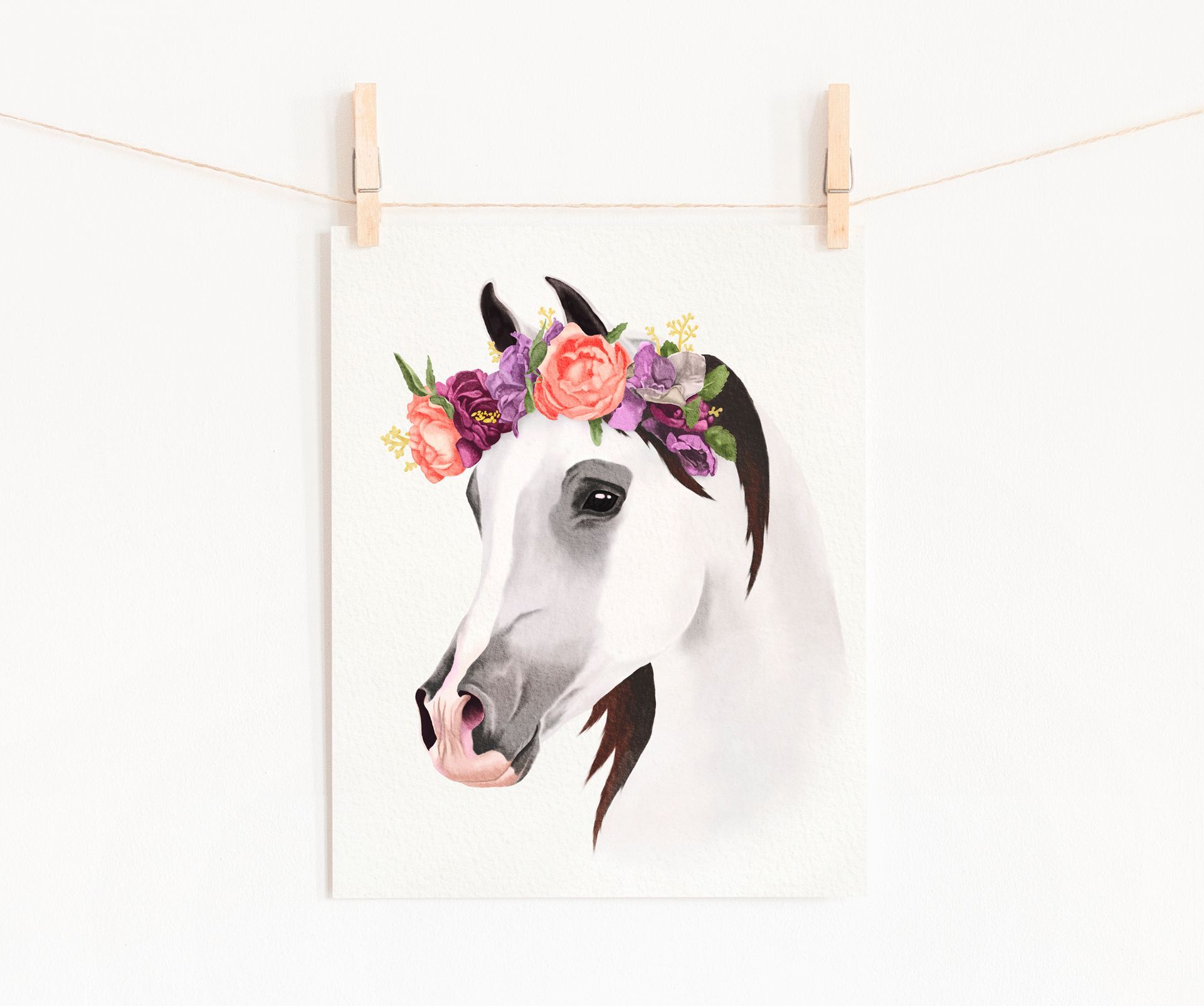 Flower Crown Horse Fine Art Print