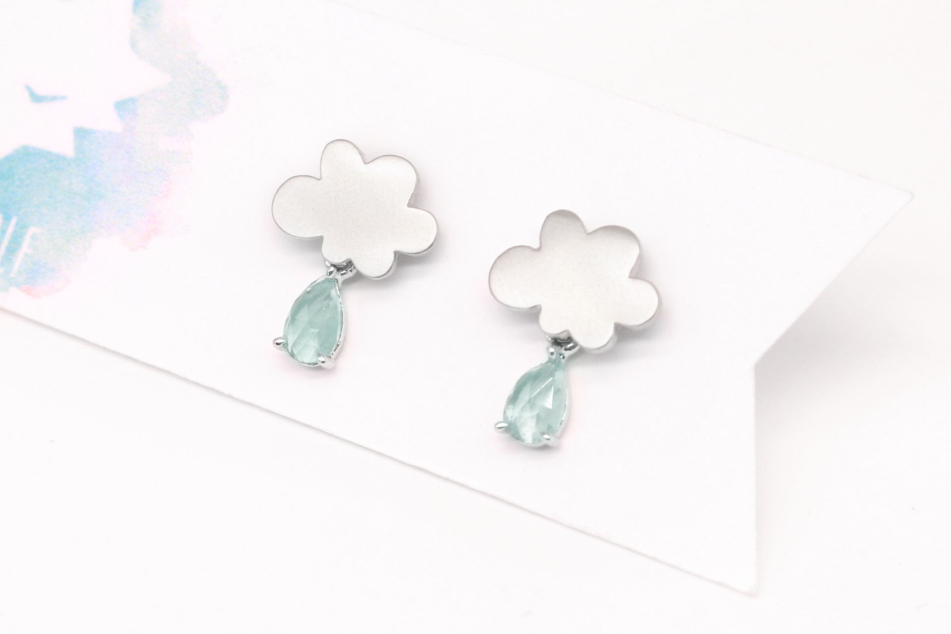 Raindrop Cloud Stud Earrings