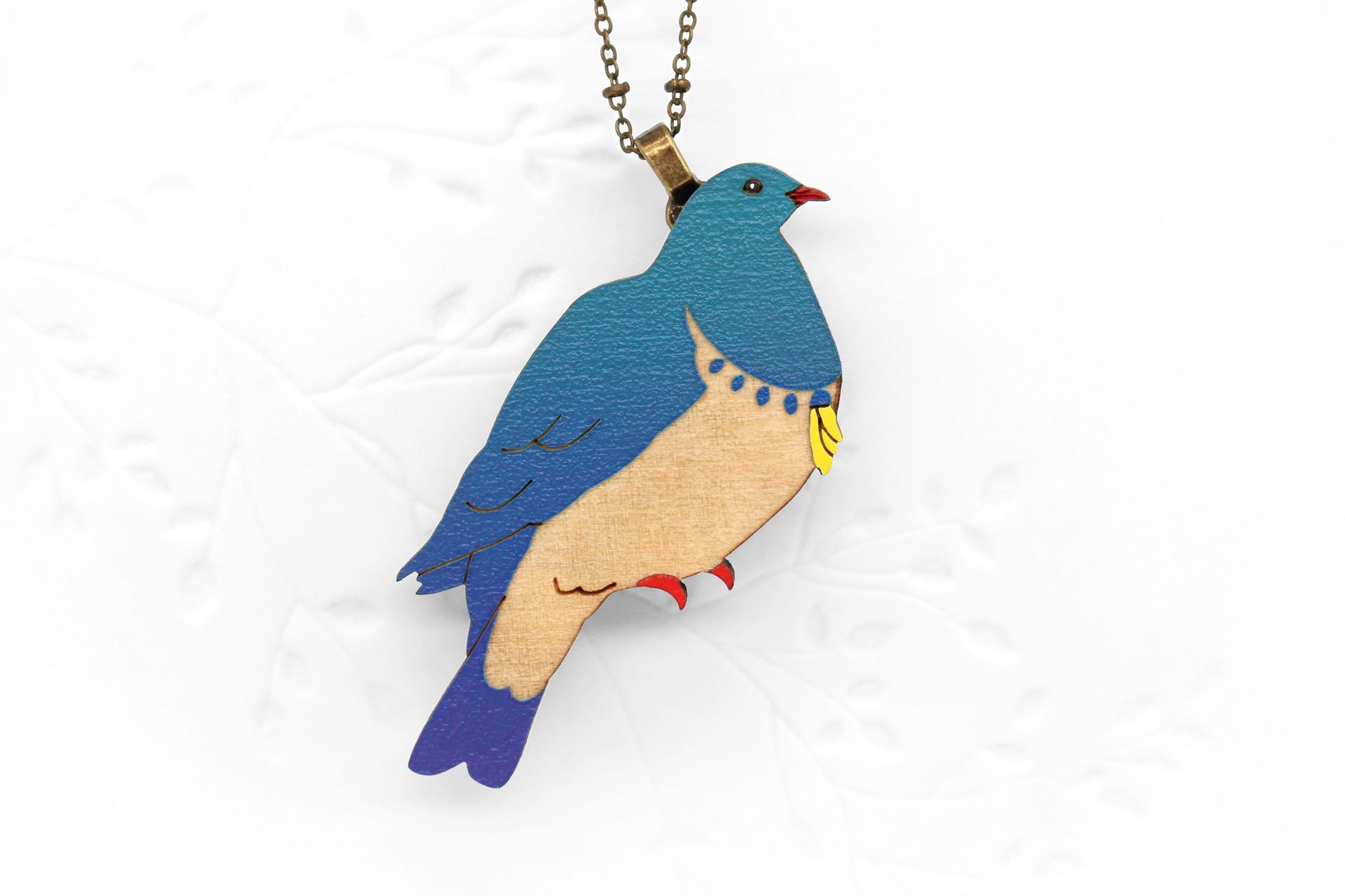 Kereru with Kowhai Flower Necklace