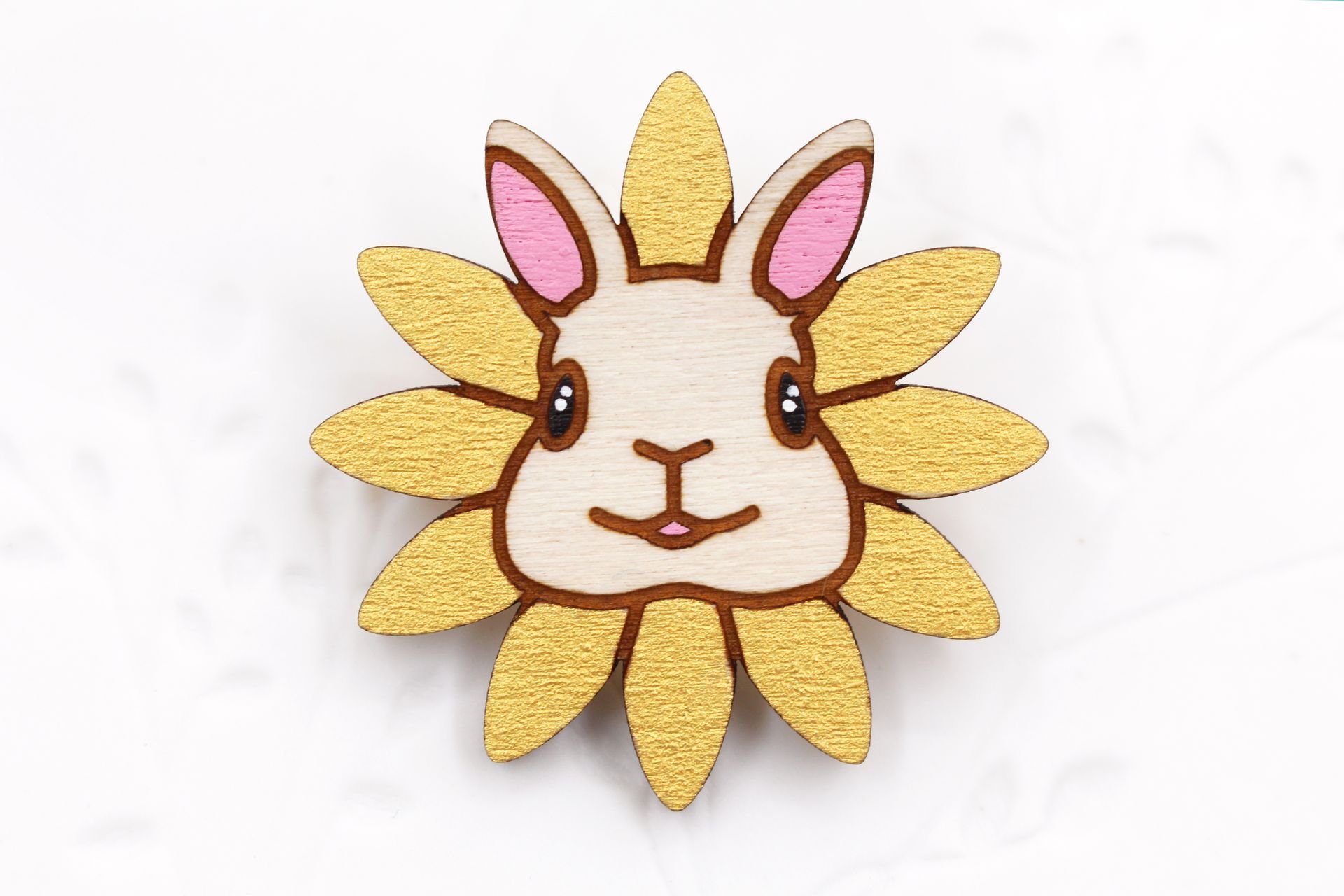 Flower Bunny Brooch