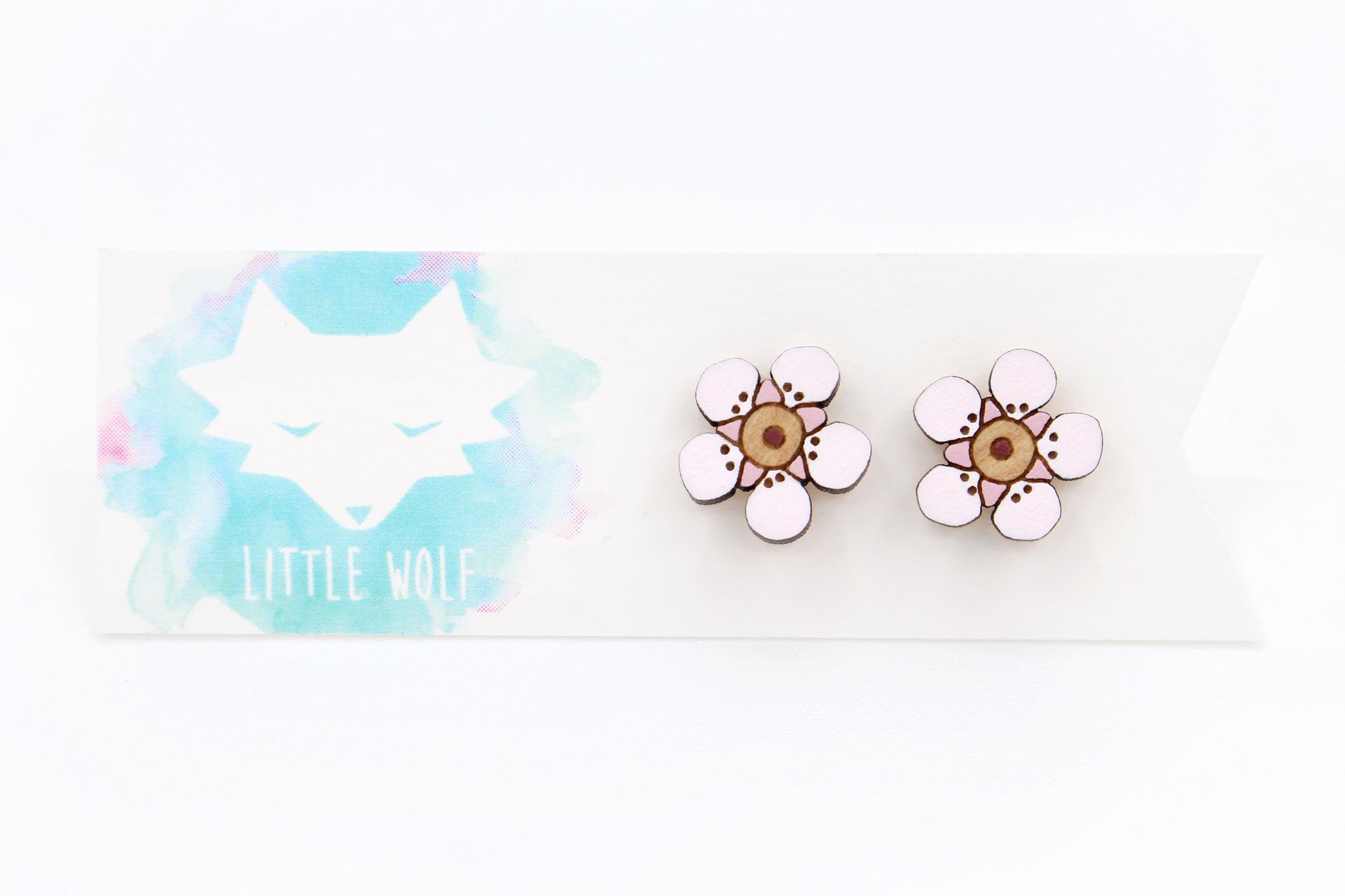 Manuka Flower Earrings - Rimu Wood