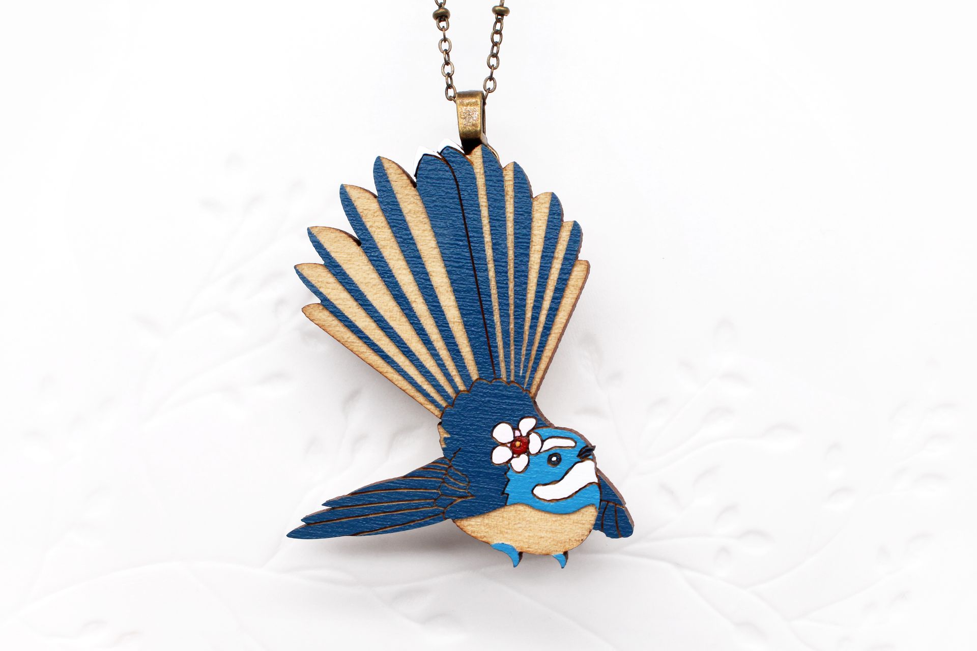 Fantail with Manuka Flower Necklace