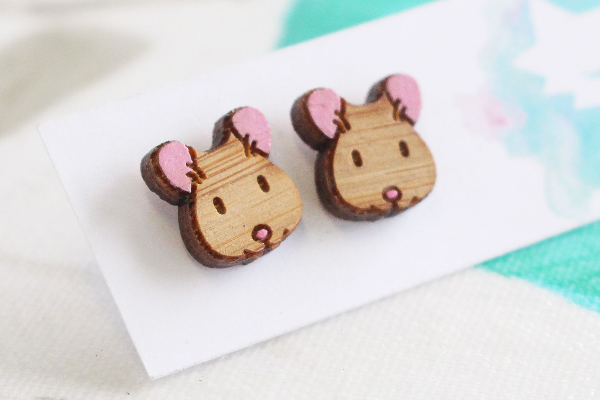 Mouse Face Earrings