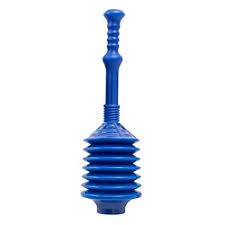 Blue rubber plunger on a white background