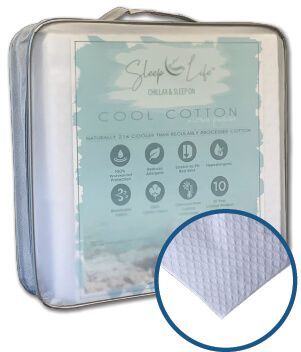 A close up of a cool cotton mattress protector