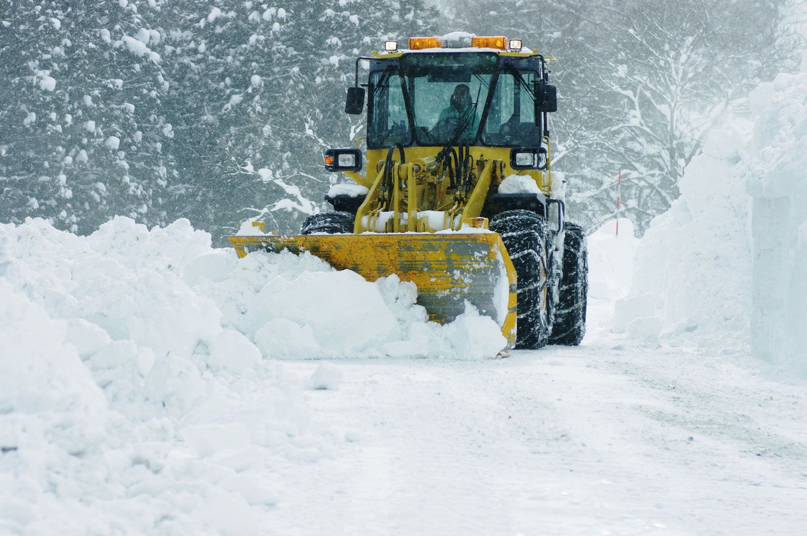 Bulldozer Removing Snow — Stewartville, MN — Complete Outdoor Service LLC