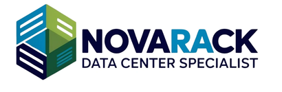 Logo di NovaRack, azienda specializzata in data center. Presenta un cubo geometrico e un testo.