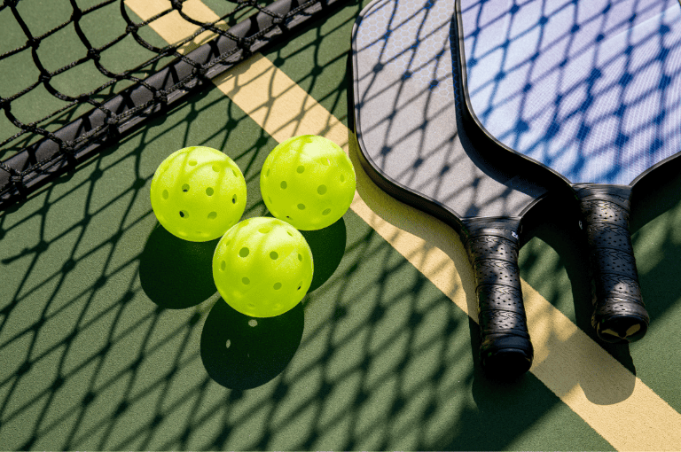 pickleball paddles and balls