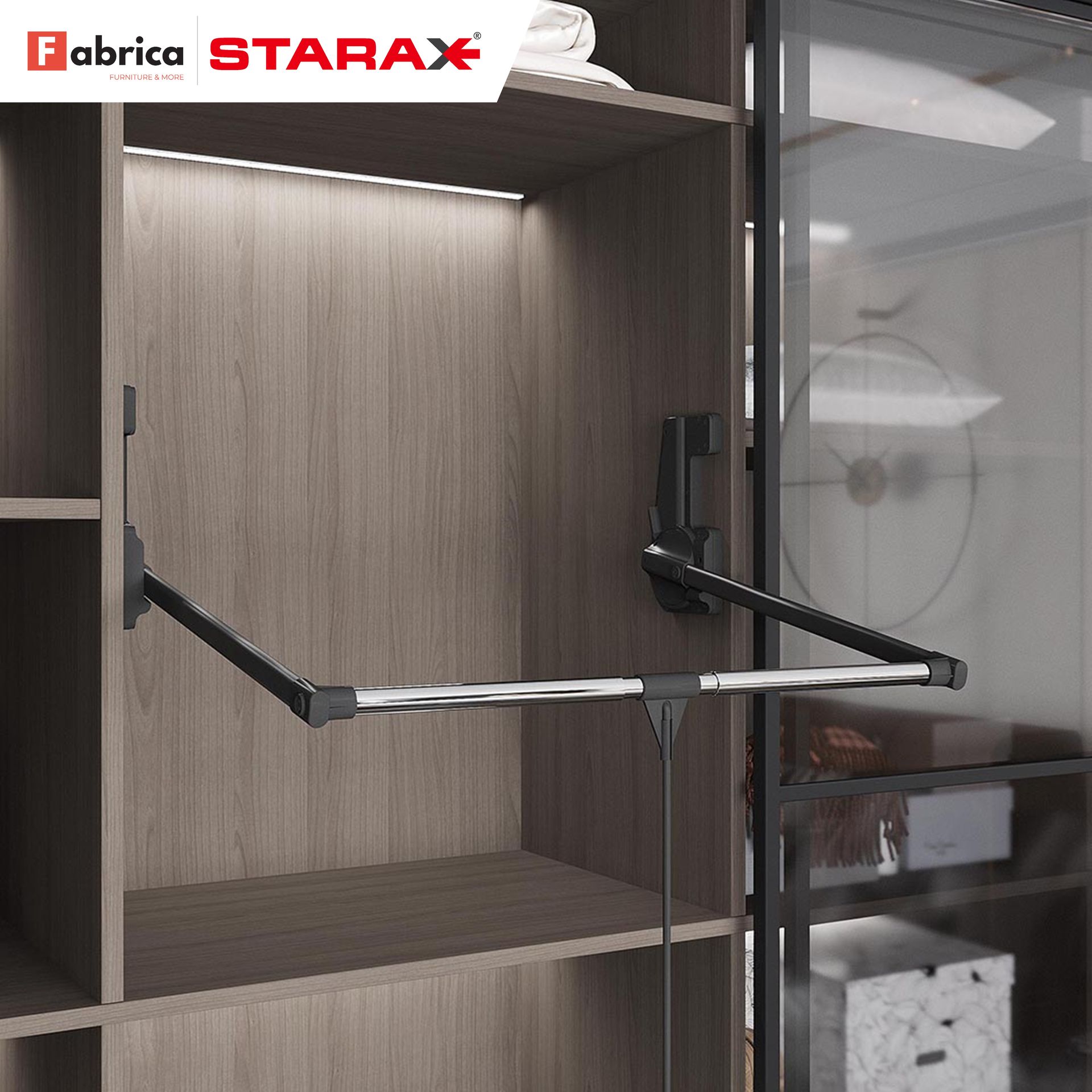 A picture of a fabrica starax product in a wardrobe