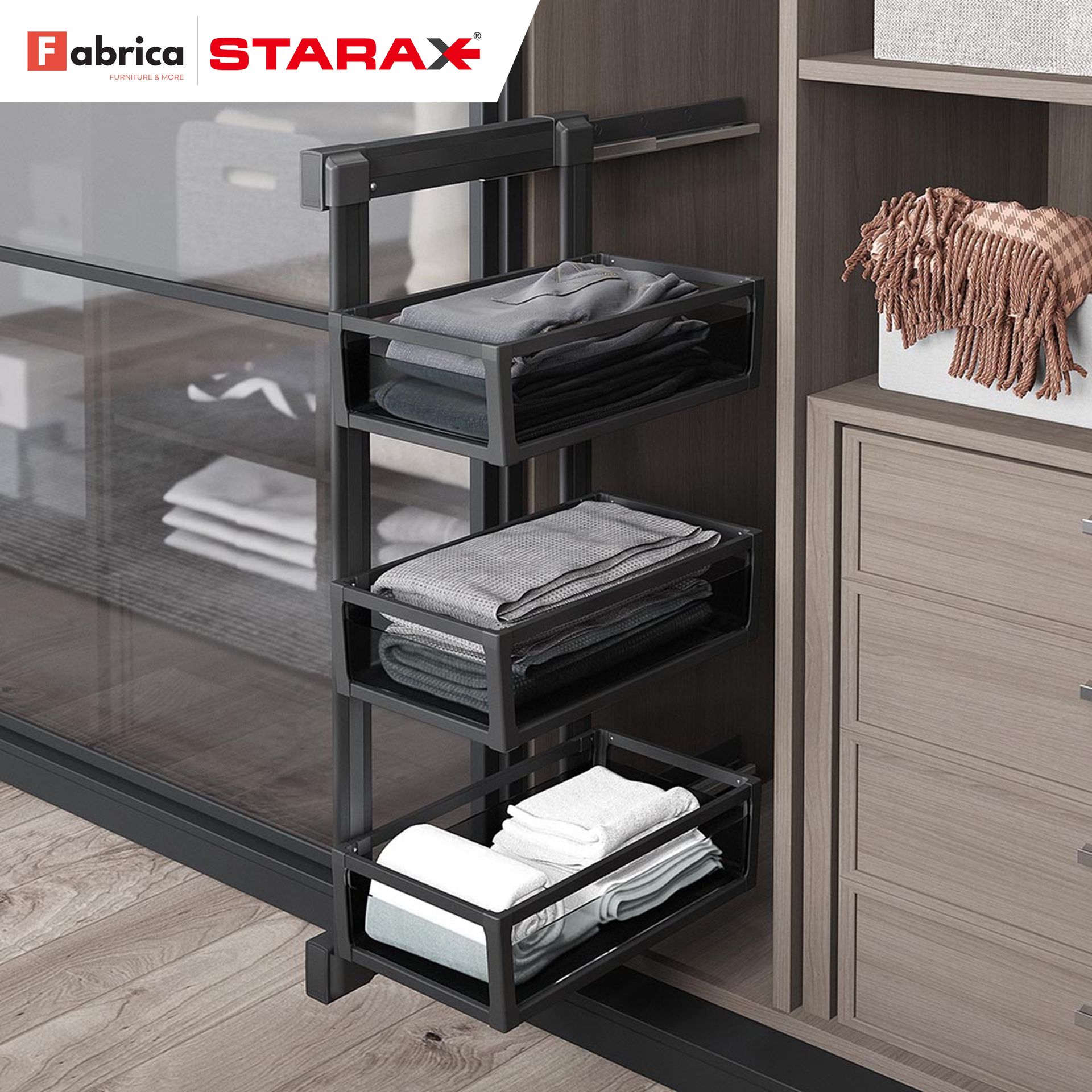 A fabrica starax product is shown in a closet