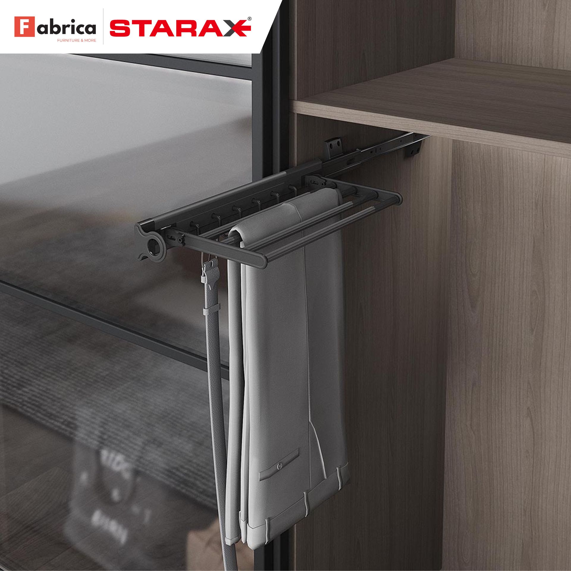 A fabrica starax product is shown in a closet