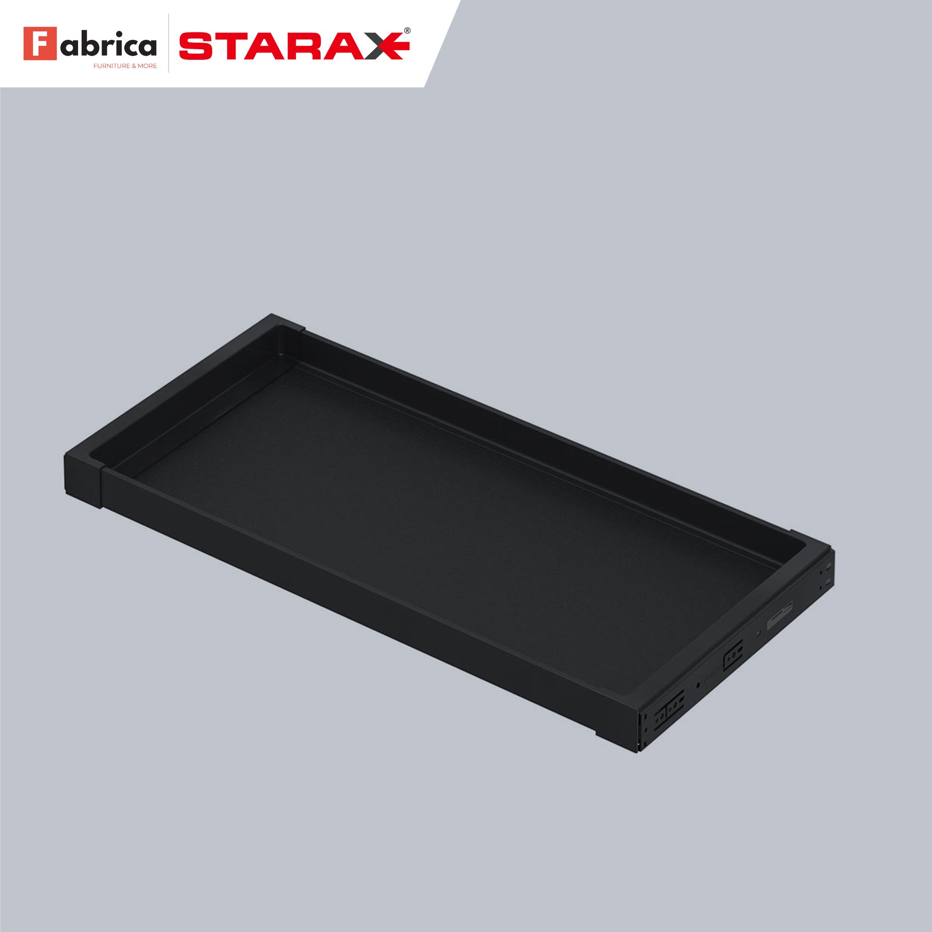 A black starax tray on a white background