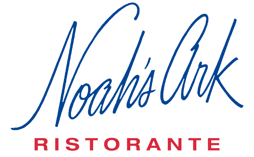 Noah's Ark Ristorante logo in blue script with red uppercase text below