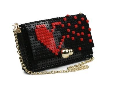borse , bag and block, lego , fatti a mano , decoro CUORE