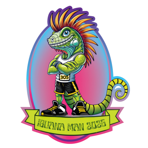 305 Miami Key Biscayne Iguana Man 5K Logo