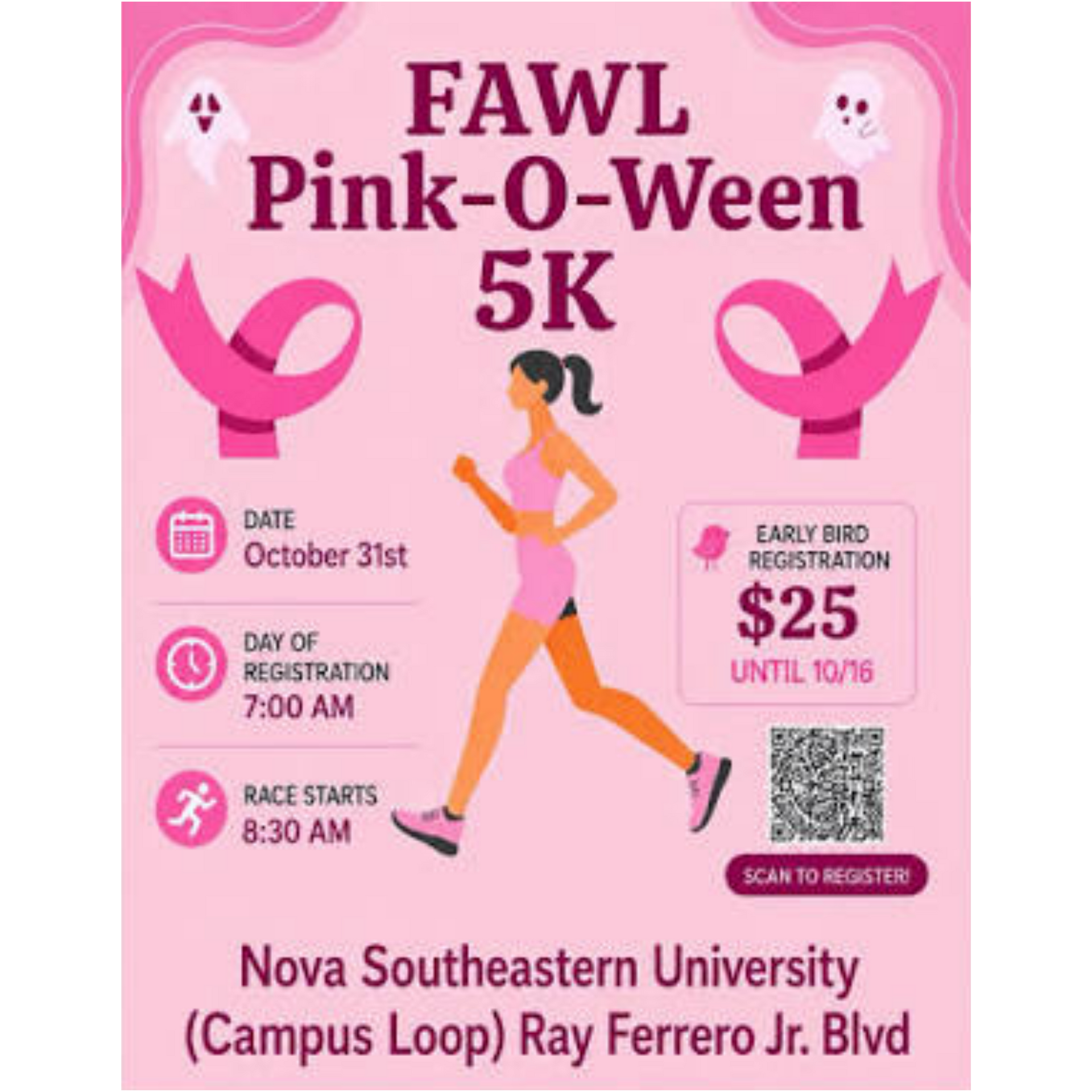 FAWL Pink-O-ween 5k Flyer