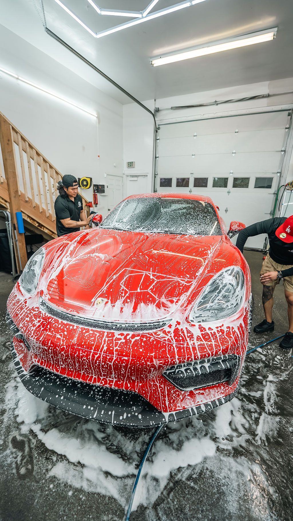 Paint protection film being applied to a customer vehicle