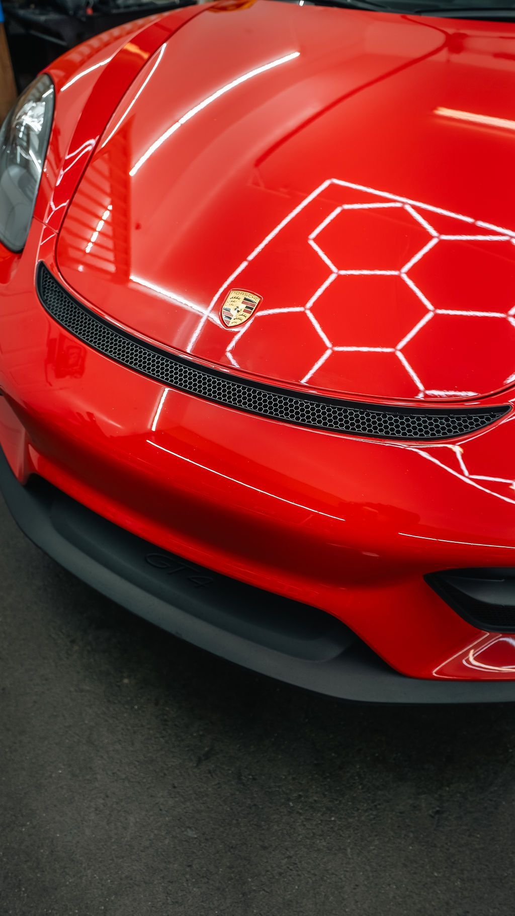 Detail of a paint protection film edge after installation