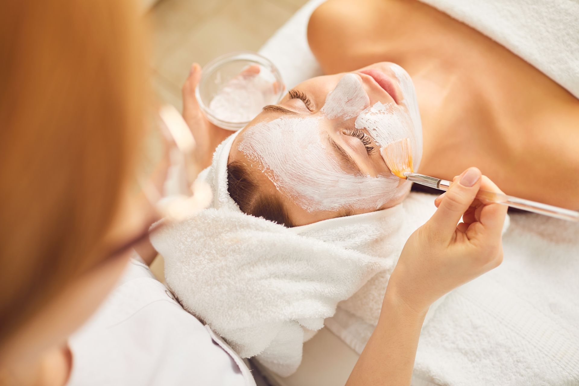 Person receiving a facial treatment