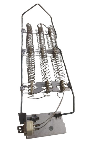 Estructura de muelles con armazón de alambre metálico montada sobre una pequeña base con cableado eléctrico.