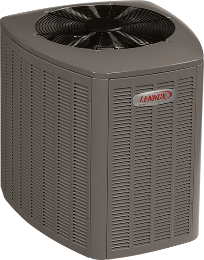 Gray Lennox air conditioning unit.