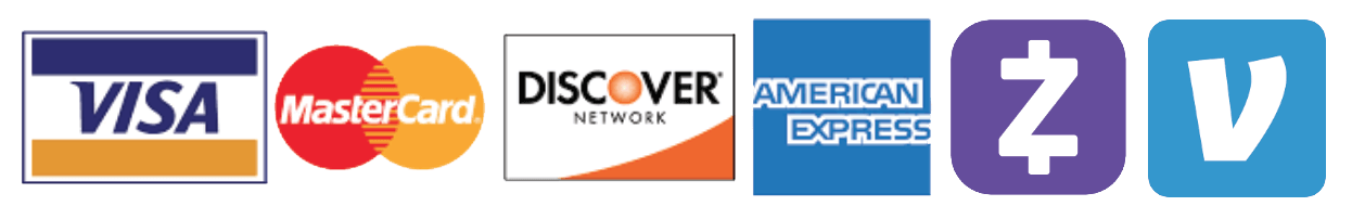 A row of visa mastercard discover and american express logos