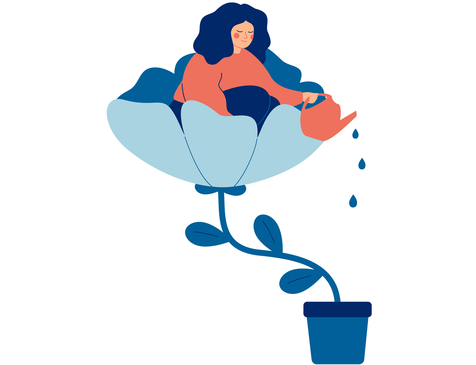 watering flower illustration