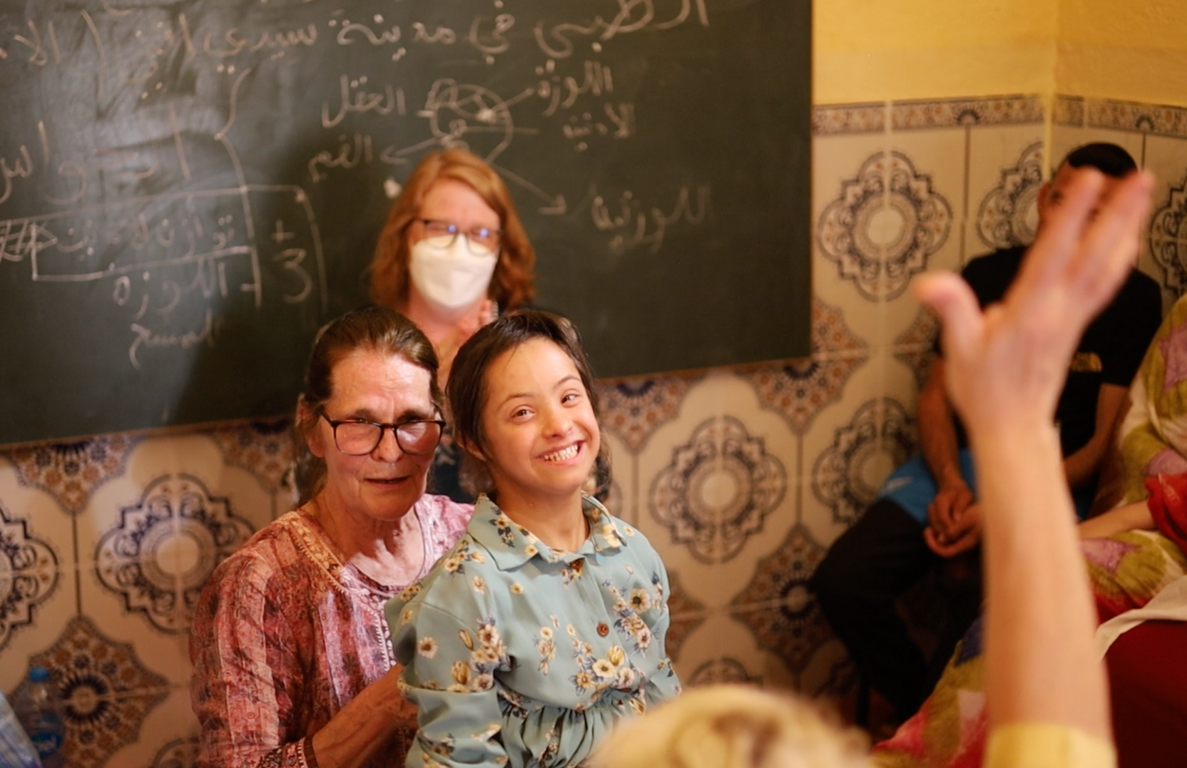 Moroccan girl with American physical therapist trainers