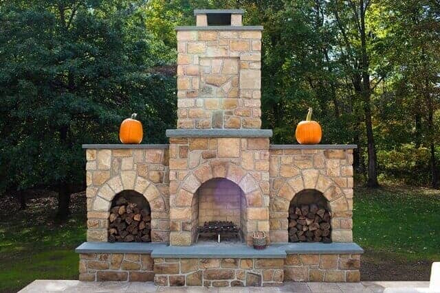 Historic Outdoor Stone Fireplace