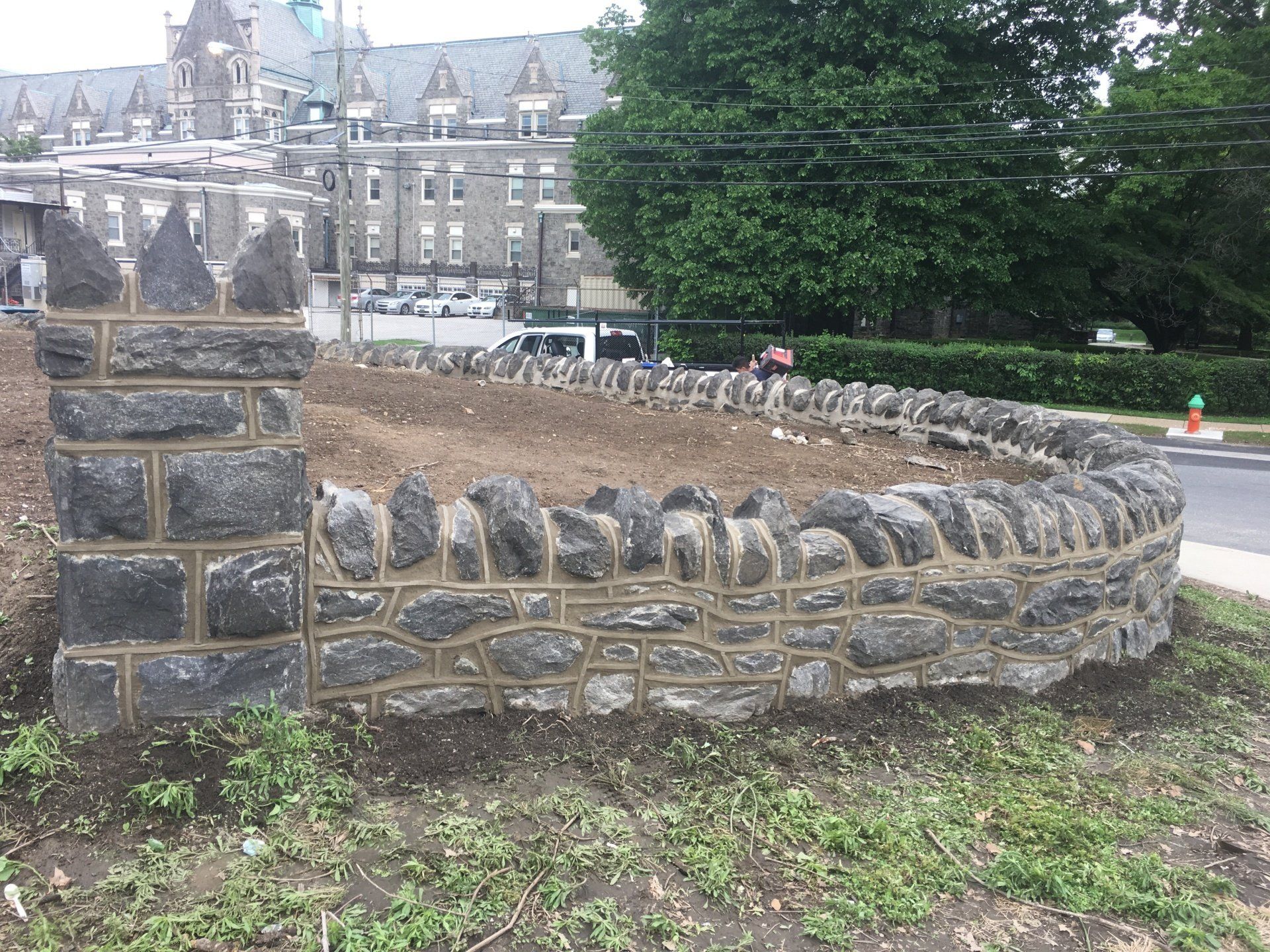 Large Stone Retaining Wall