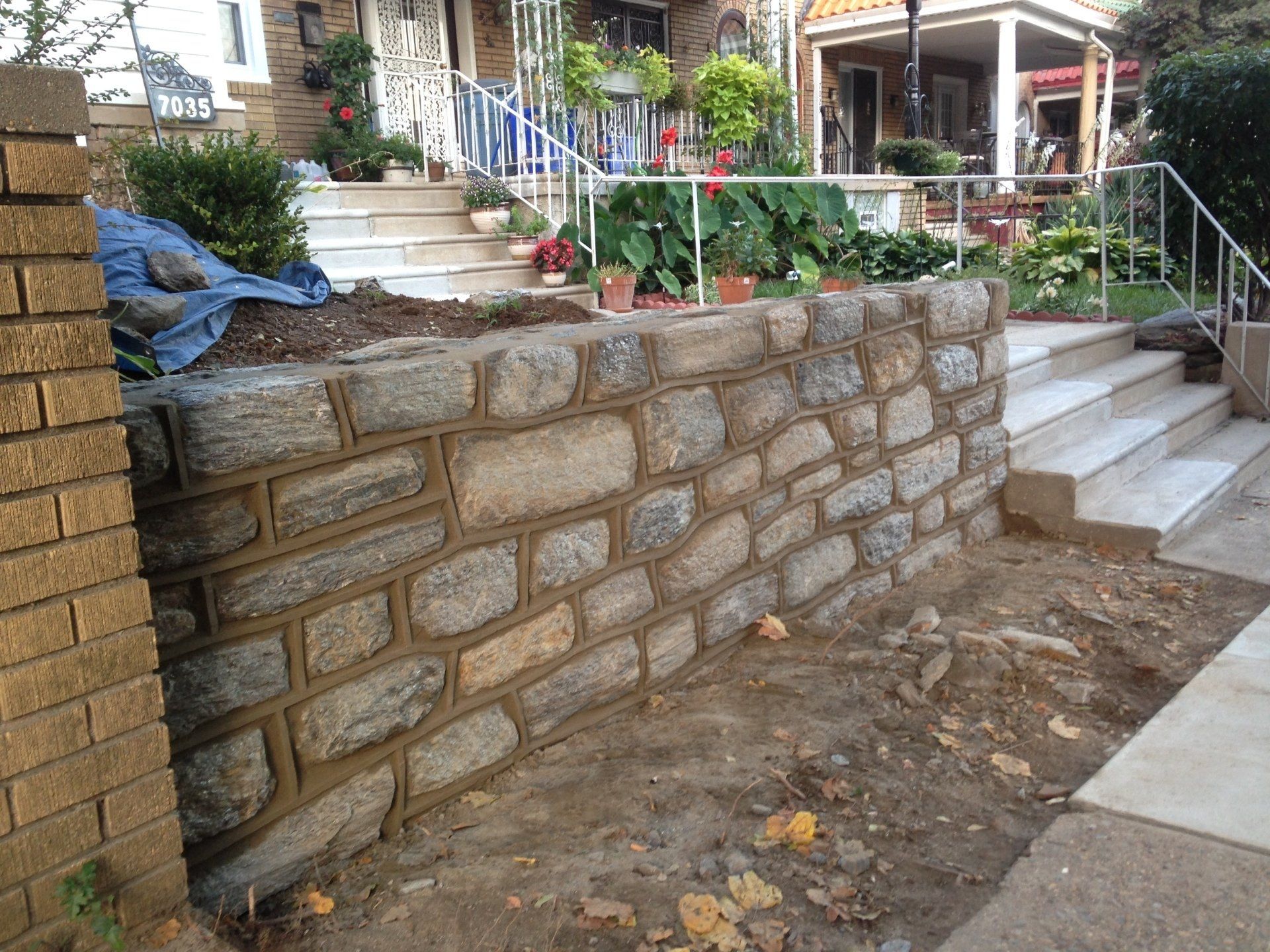 Clean Stone Retaining Wall