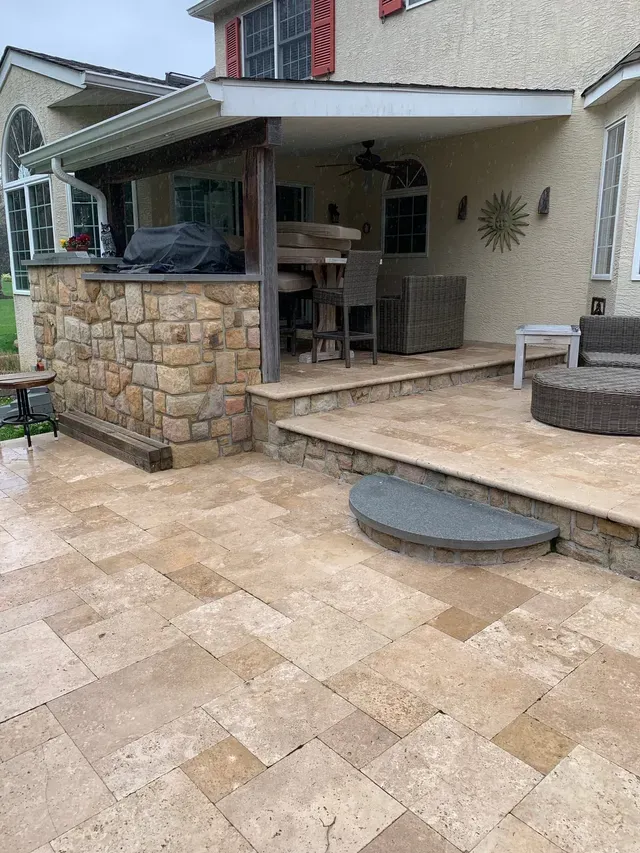 New Stone Patio Installation