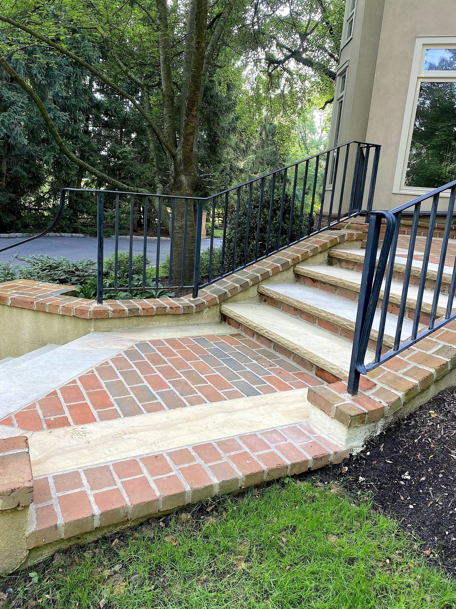 Brick and Stone Walkway and Stairs