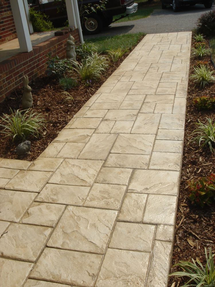 White Tile Stamped Concrete