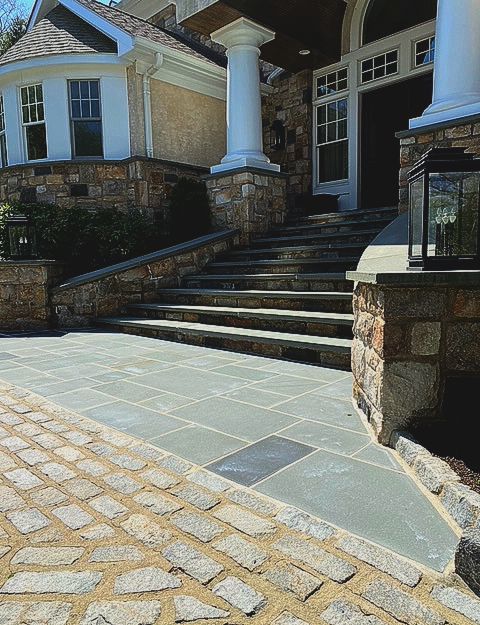 Front Stone Patio and Stairs