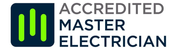Logo featuring three bright green vertical bars in a dark blue square next to the text