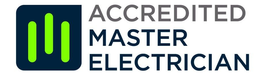 Logo featuring three bright green vertical bars in a dark blue square next to the text 