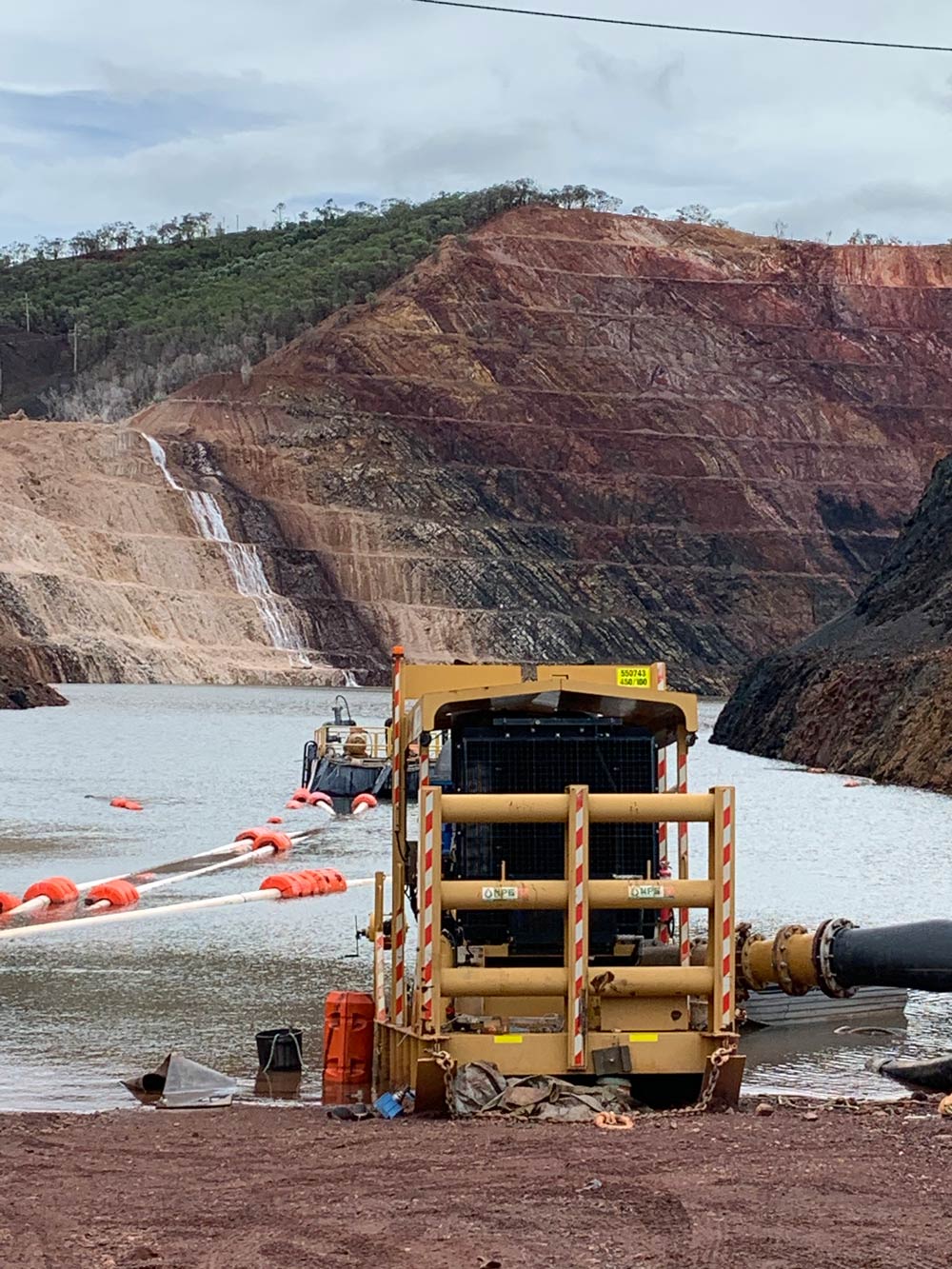 Mining In Lake With Equipment — Business Support Services Near Bowen, QLD