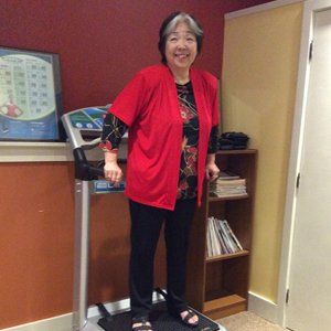 Woman Standing on a V-Max Machine
