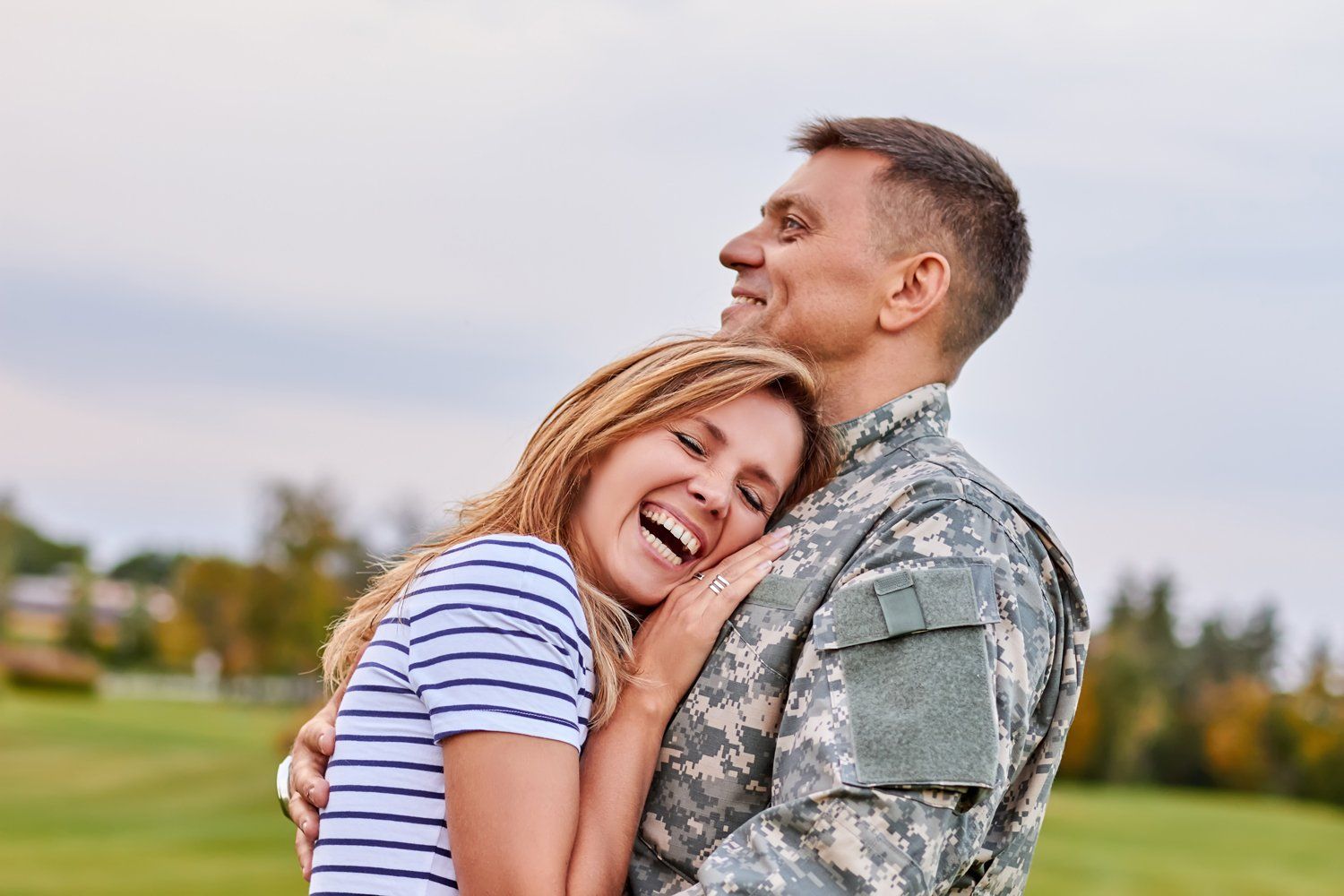 Soldier With His Wife