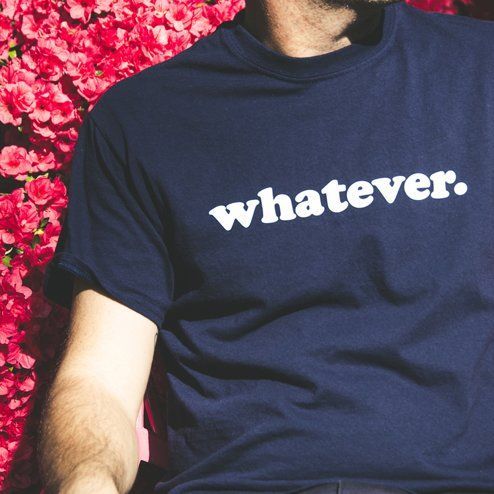 Person wearing a navy blue 
