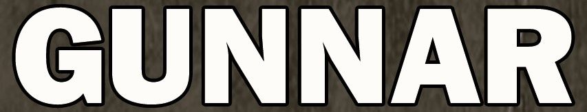 The word gunnar is on a wooden background