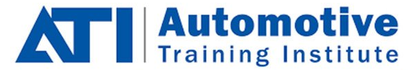 ATI Automotive Training Institute logo in blue and black text on a white background
