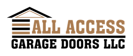 Logo for All Access Garage Doors LLC featuring a house icon and company name.