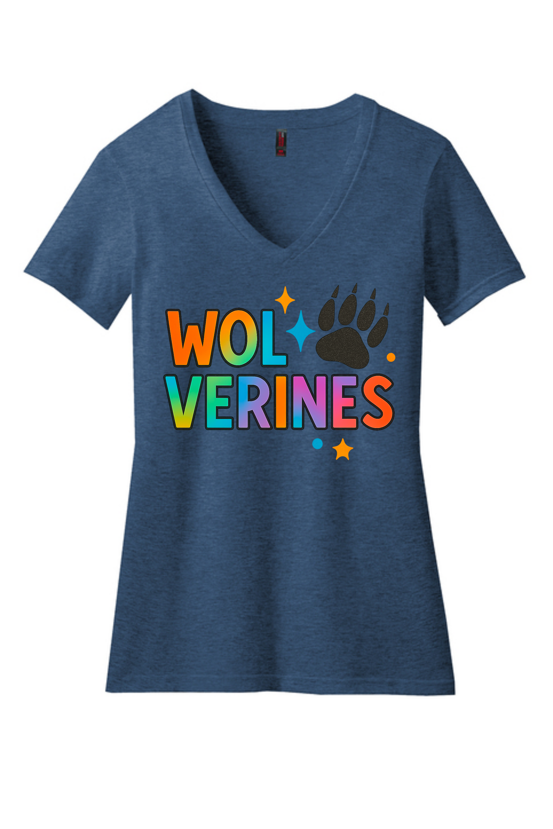Rainbow Colored Wolverines Logo