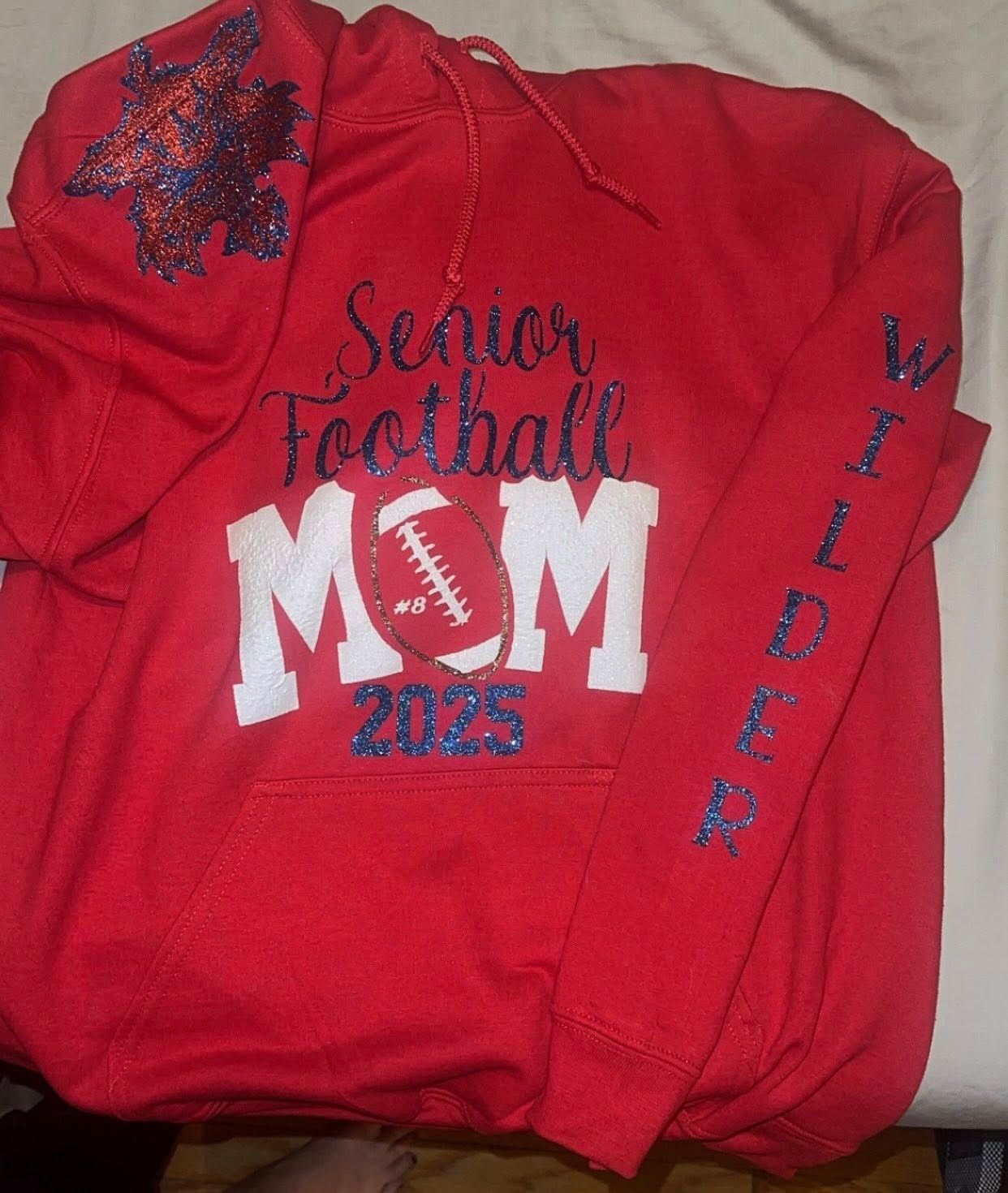 Red hoodie with 