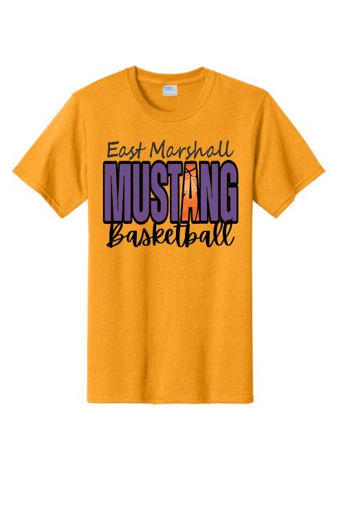 Gold t-shirt featuring 